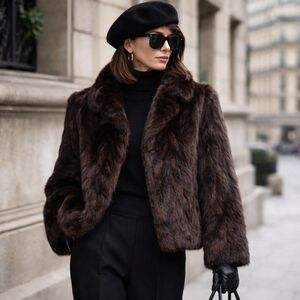 Old Hollywood Glamour Real Mink Coat | Shoulder Pads | Dark Espresso